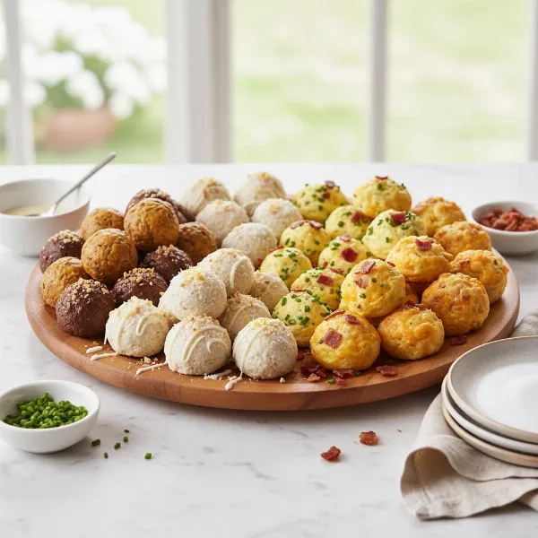 A vibrant assortment of sweet and savory keto fat bombs from a cake pop maker